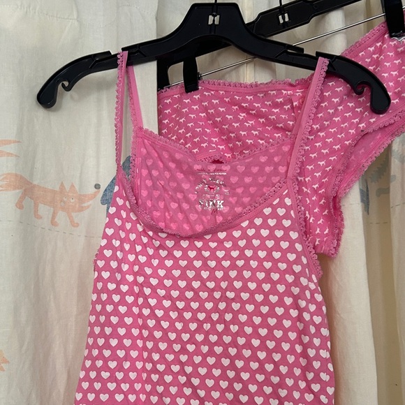 PINK Victoria's Secret Pink Heart Sleepwear Set M - Picture 2 of 5
